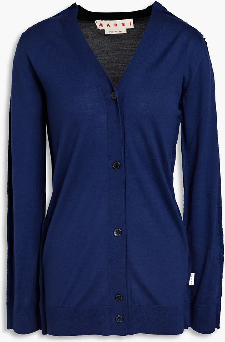 Two-tone wool cardigan