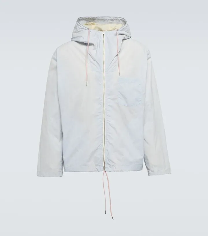 V-neck hooded jacket