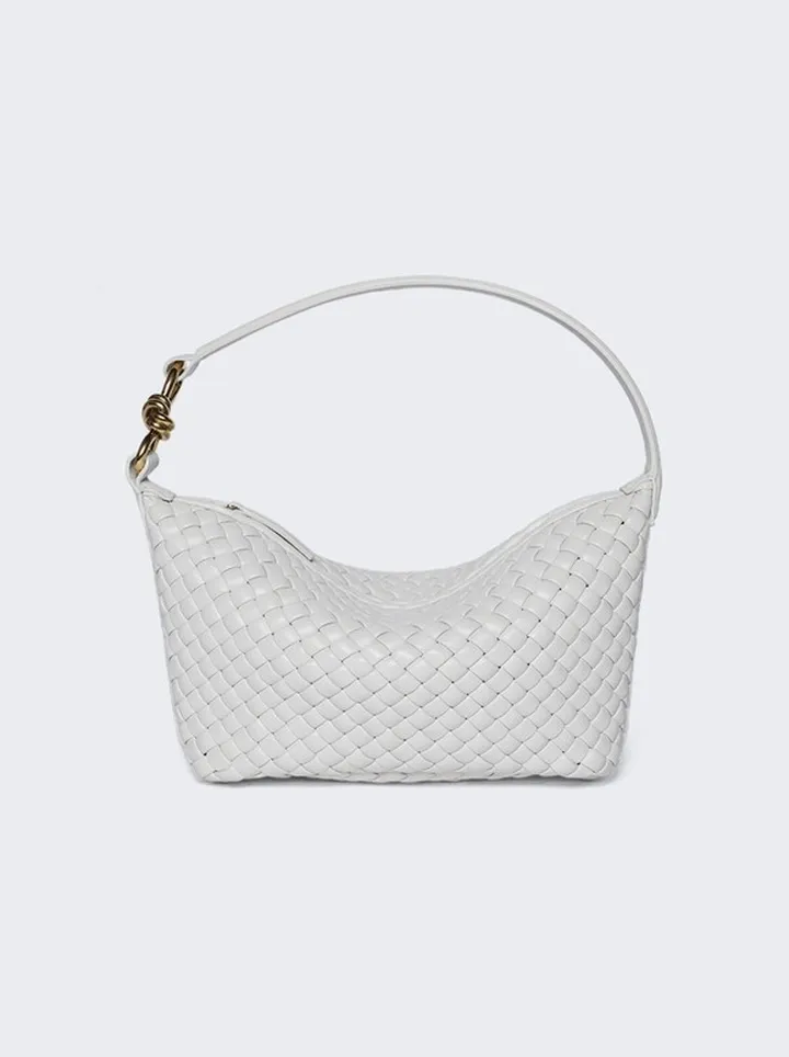 Intreccio Padded Shoulder Bag Chalk White