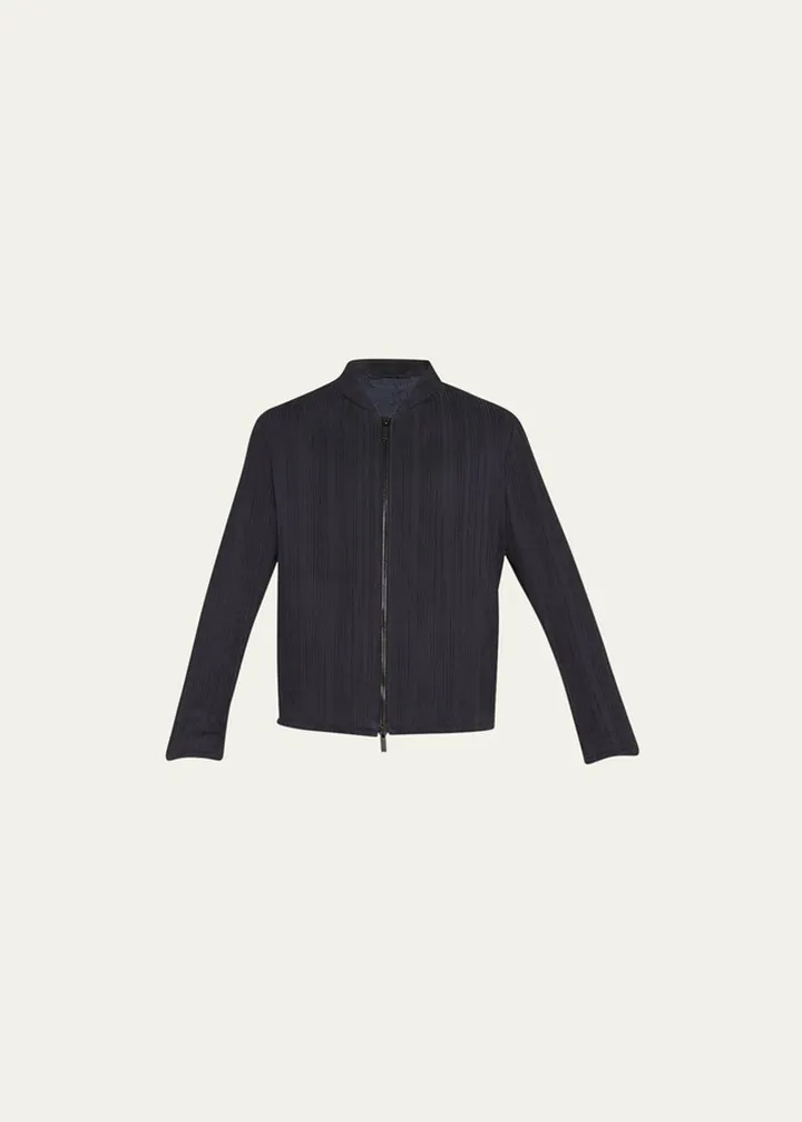 Men's Suede Full-Zip Bomber Jacket
