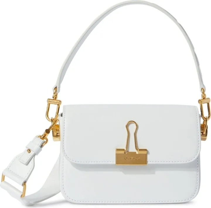 OFF-WHITE- Binder Small Leather Shoulder Bag
