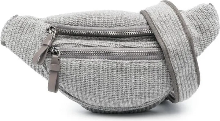 Zip-Up Knitted Belt Bag