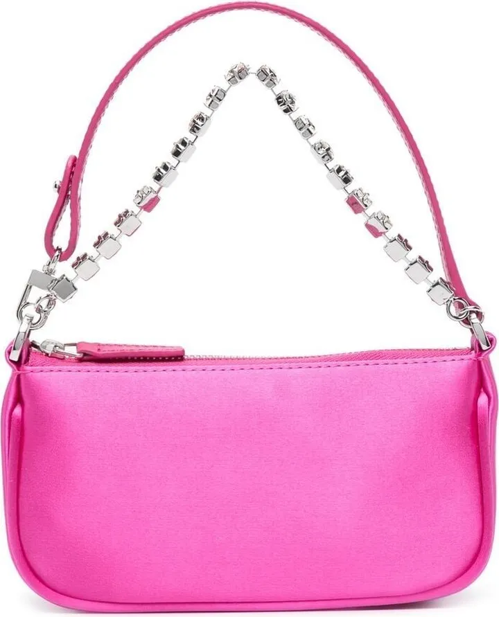 Crystal-Embellished Silk Shoulder Bag