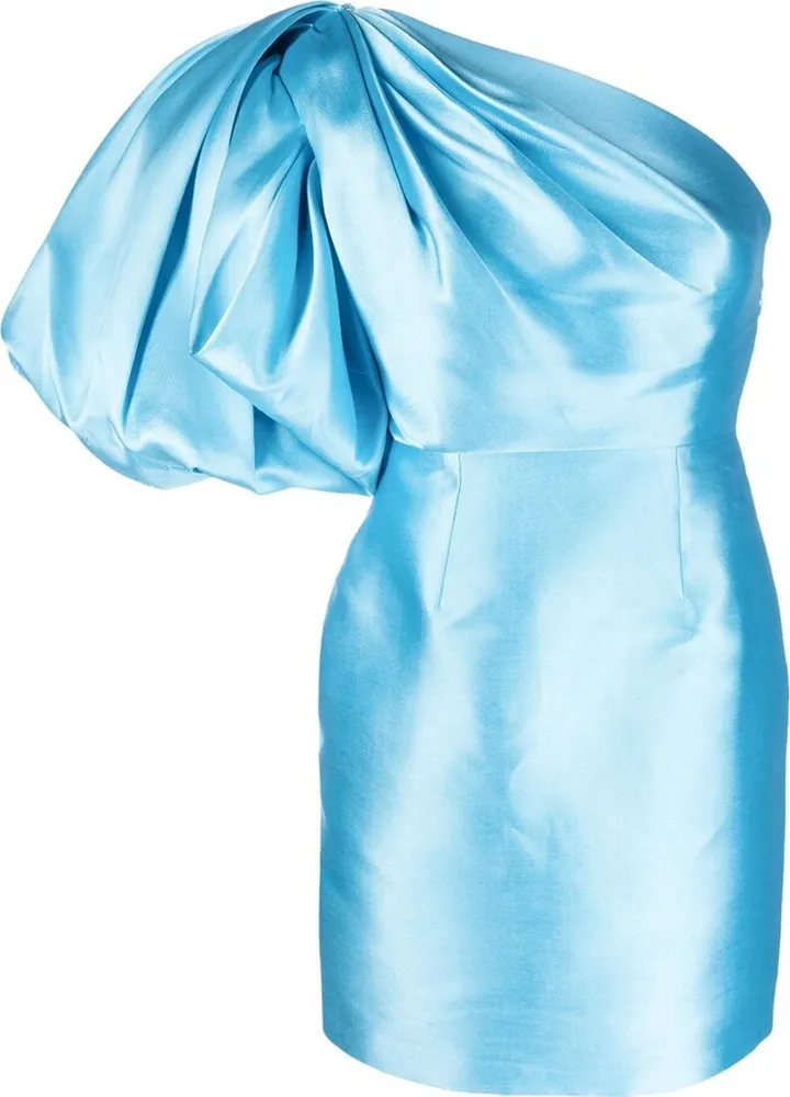 Hayes one-shoulder puff-sleeve minidress