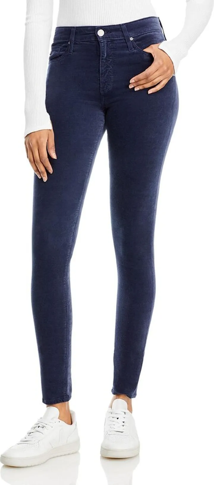 The Farrah Womens Velvet High Rise Skinny Pants