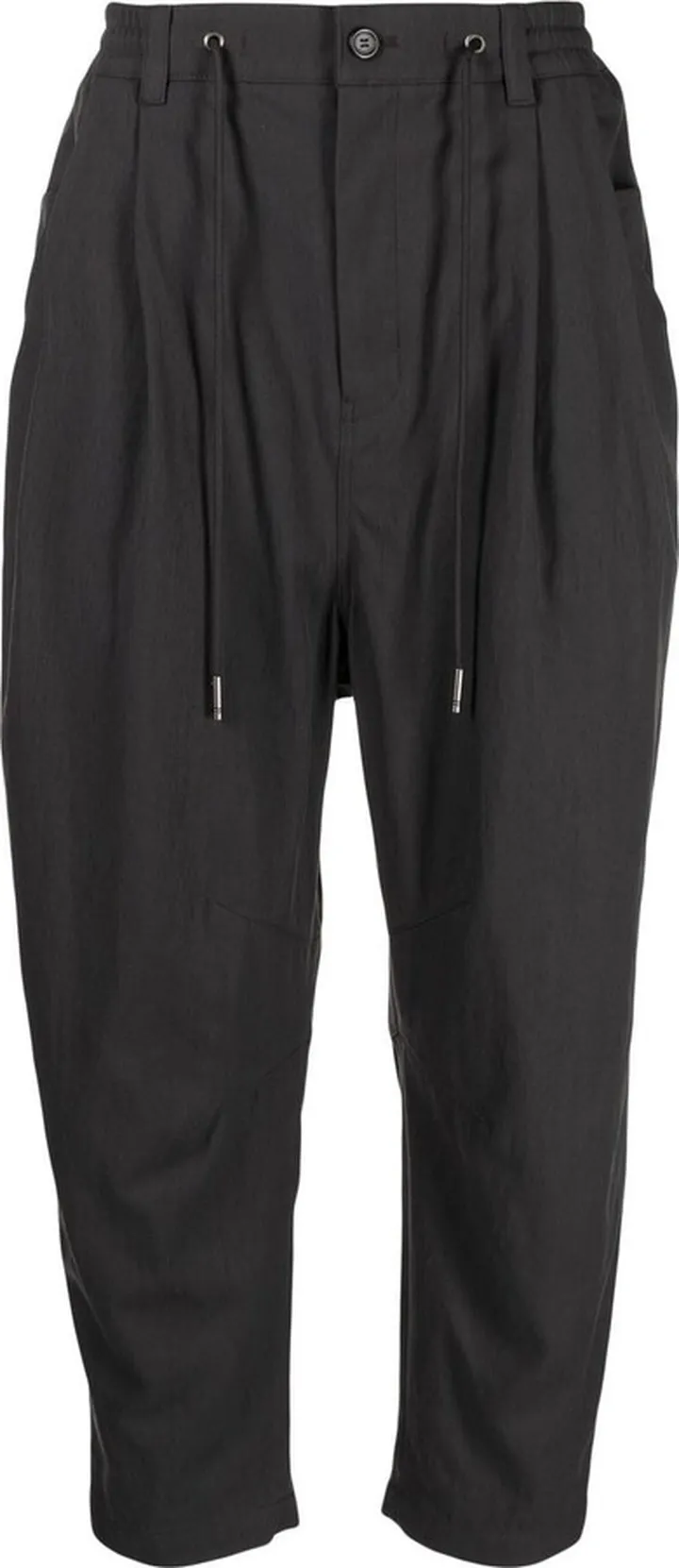 High-Waisted Cropped Carrot Trousers