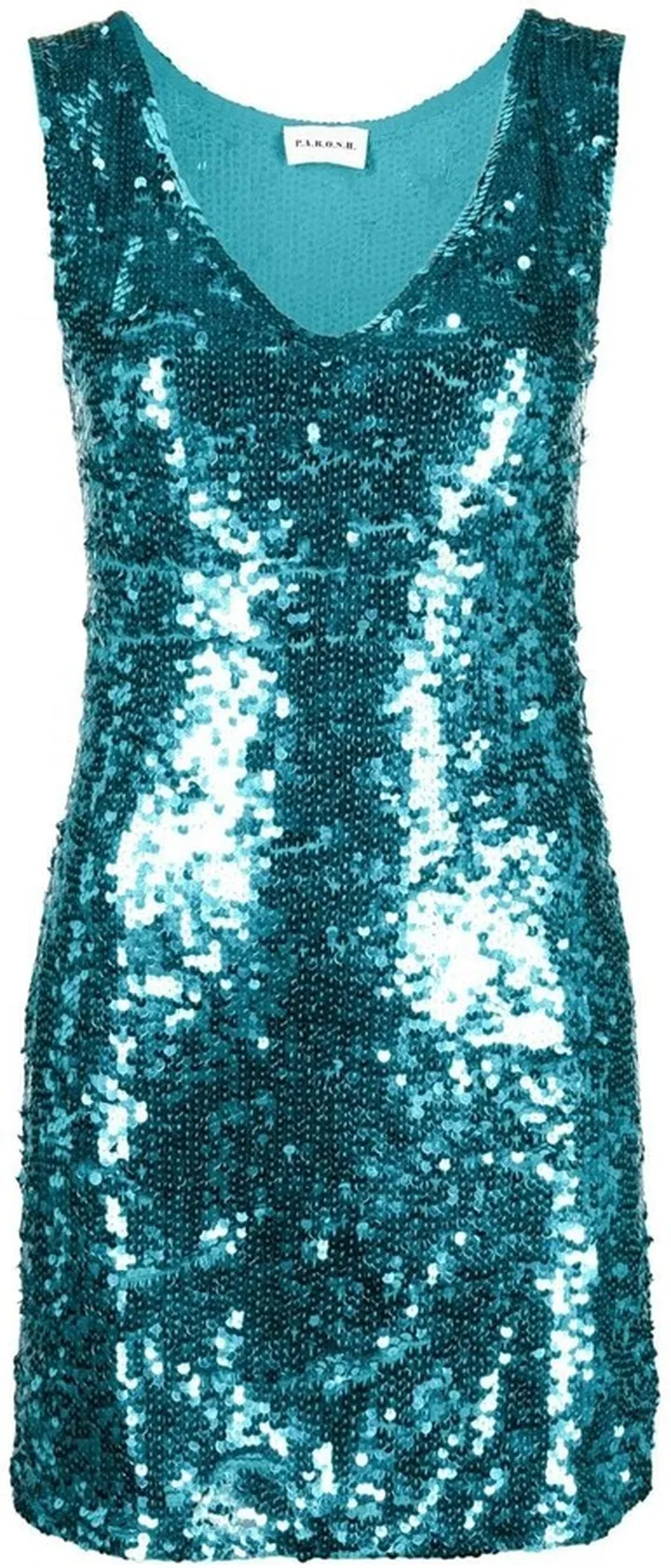 V-neck sequin-embellished mini dress