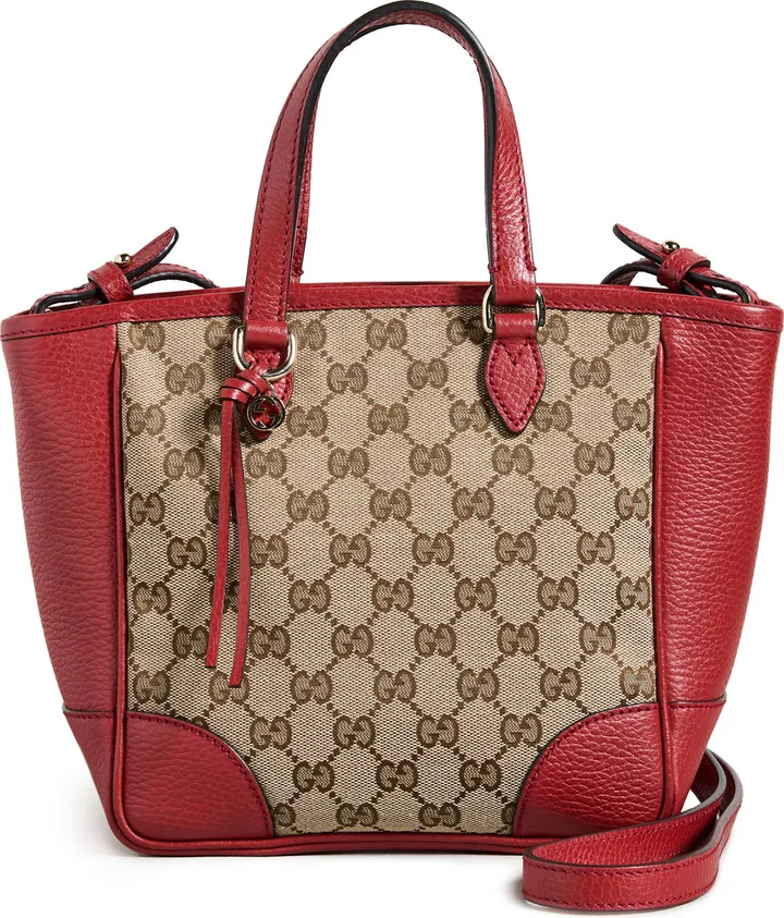 What Goes Around Comes Around Gucci Red Canvas Bree Top Handle Tote Small