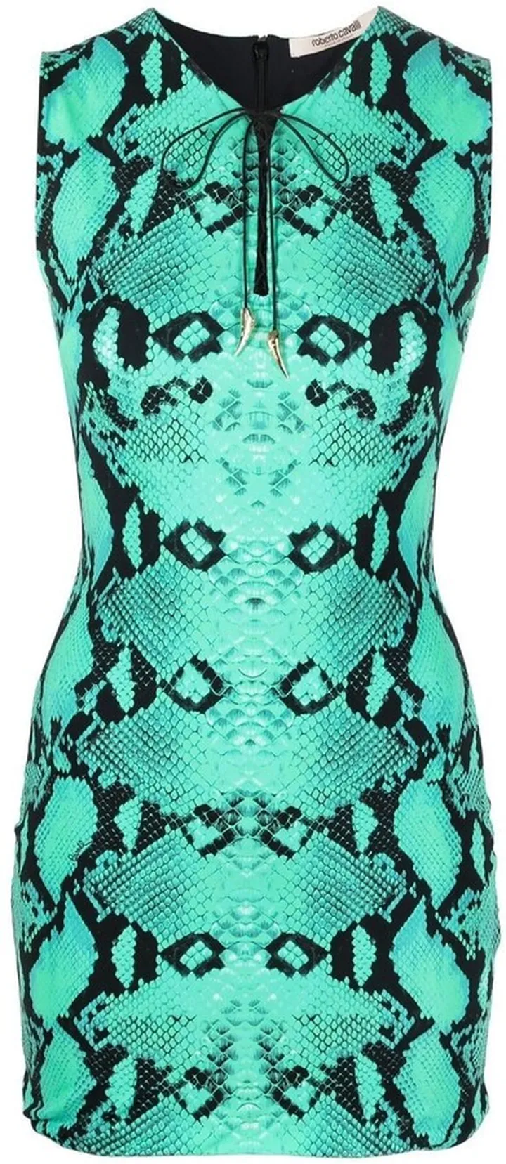Snakeskin-Print Fitted Mini Dress