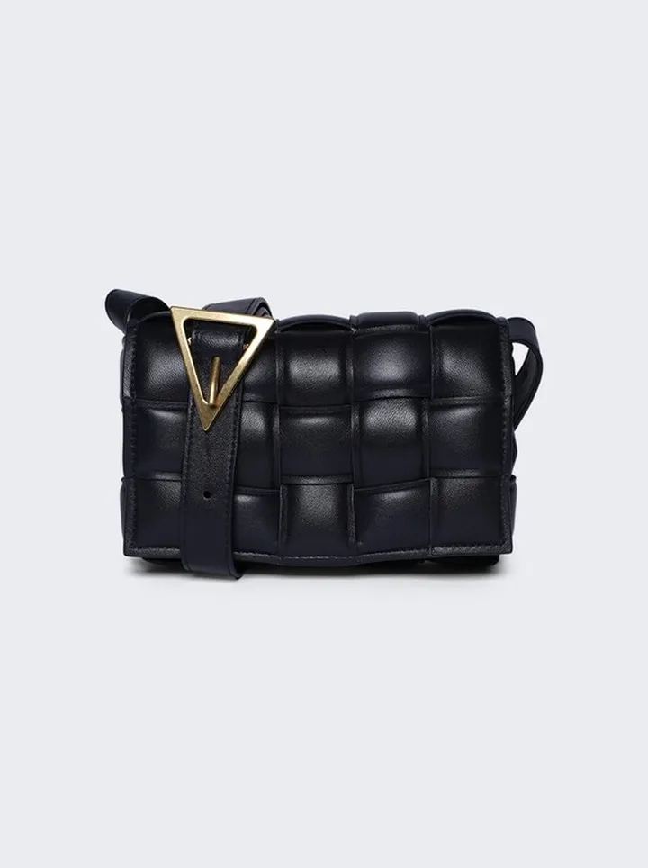 Mini Cassette Crossbody Bag Black and Gold