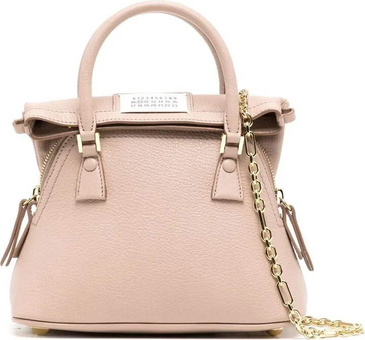 Numbers-Patch Leather Tote Bag
