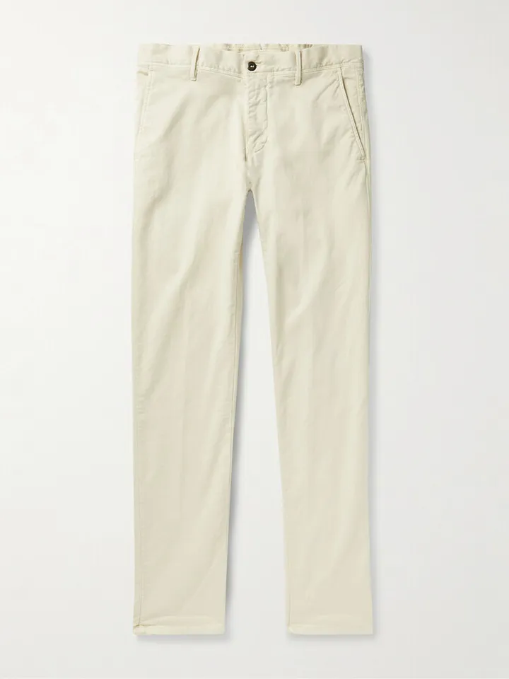 Slim-Fit Stretch Cotton-Blend Trousers