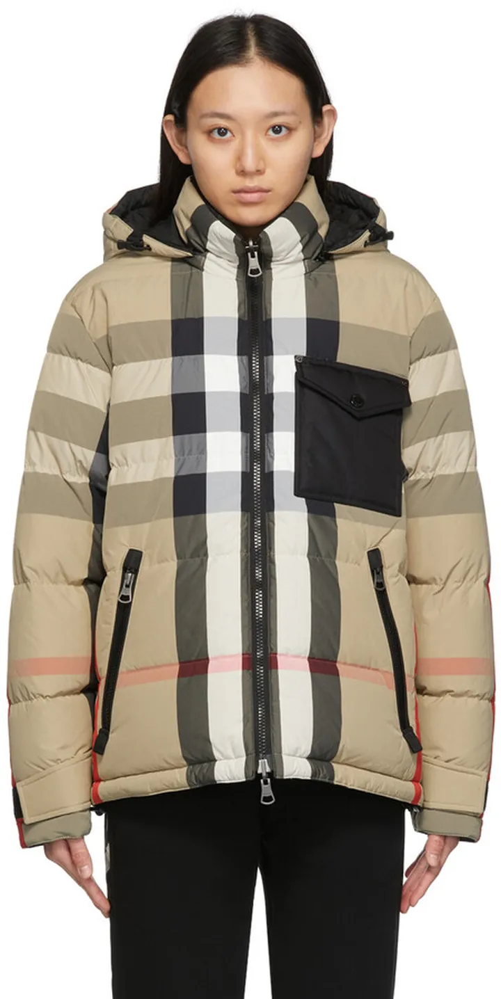 Burberry Reversible Beige Vintage Check Down Jacket