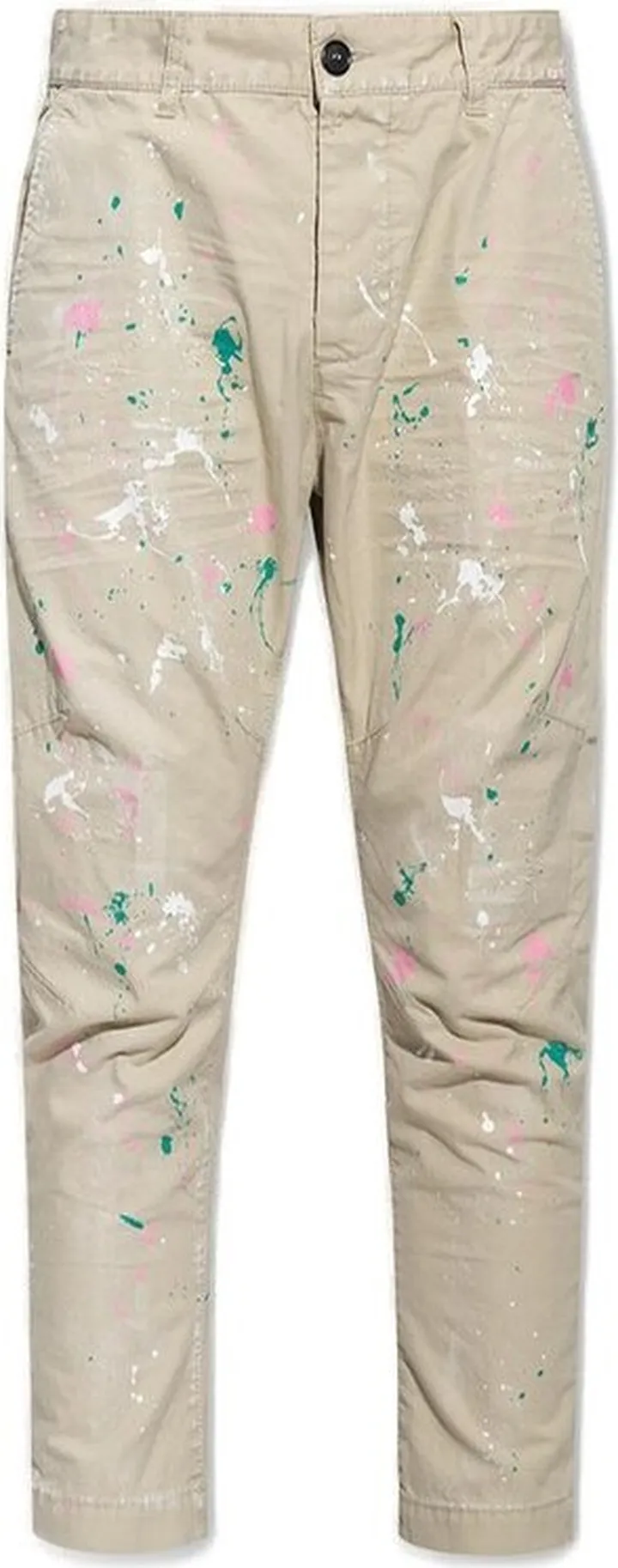 Dsquared2 Paint-Splattered Straight-Leg Distressed Trousers