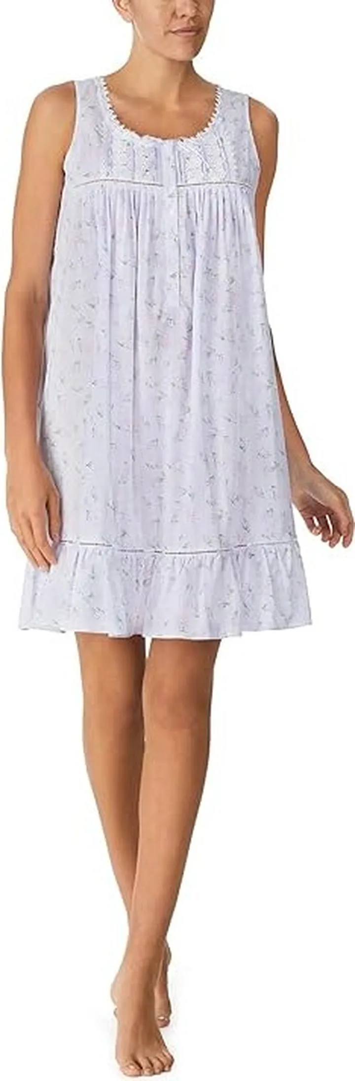 Eileen West Sleeveless Chemise (Blue Ground Tulip) Women's Pajama
