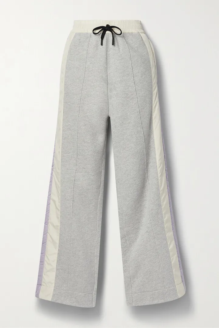 Moncler Grenoble - Shell-trimmed Cotton-blend Jersey Track Pants - Gray