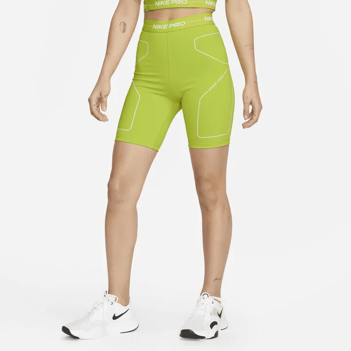 Women's Nike Pro 7" High-Rise Training Shorts in Green