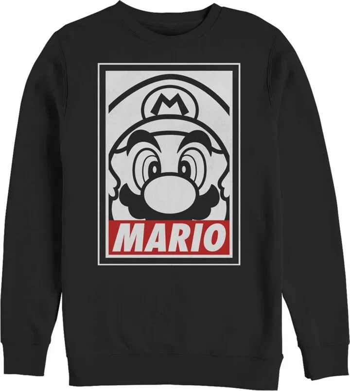 Men's Nintendo Mario Close Up Sweatshirt - Black - Large