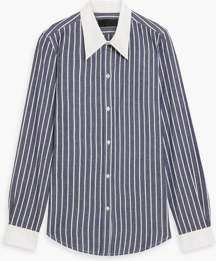 Hailey striped cotton-poplin shirt