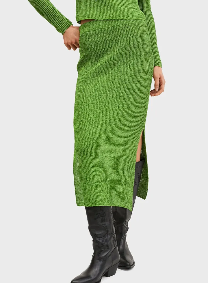 Side Slit High Waist Skirt
