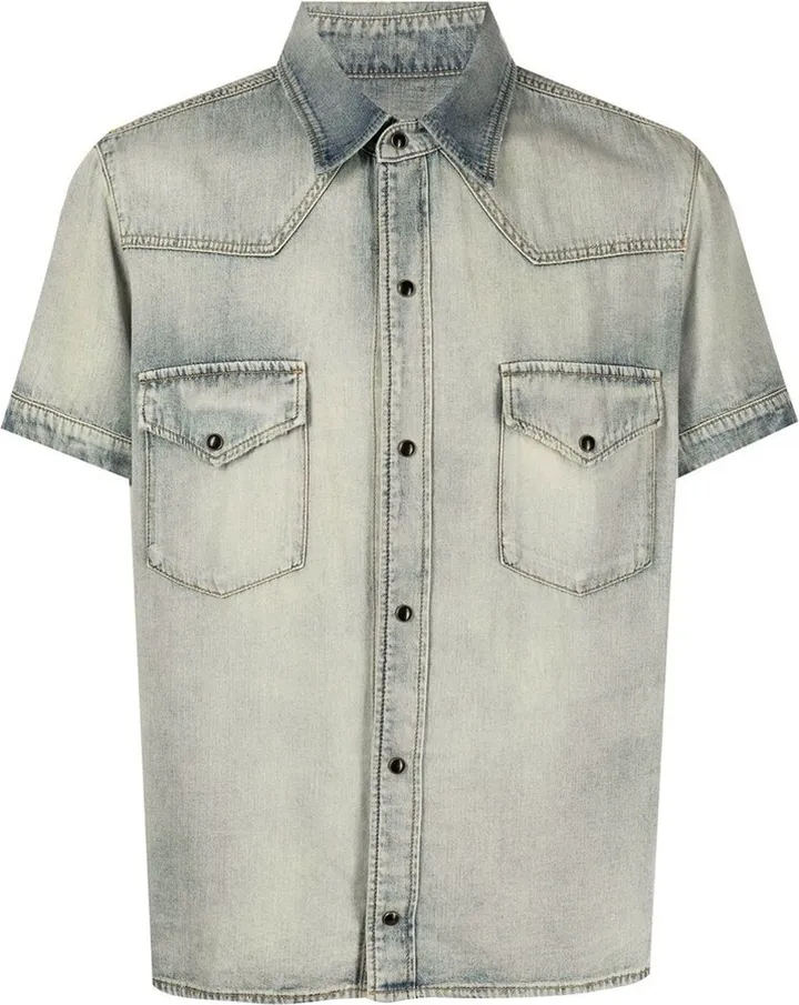 Studded Short-Sleeve Denim Jacket