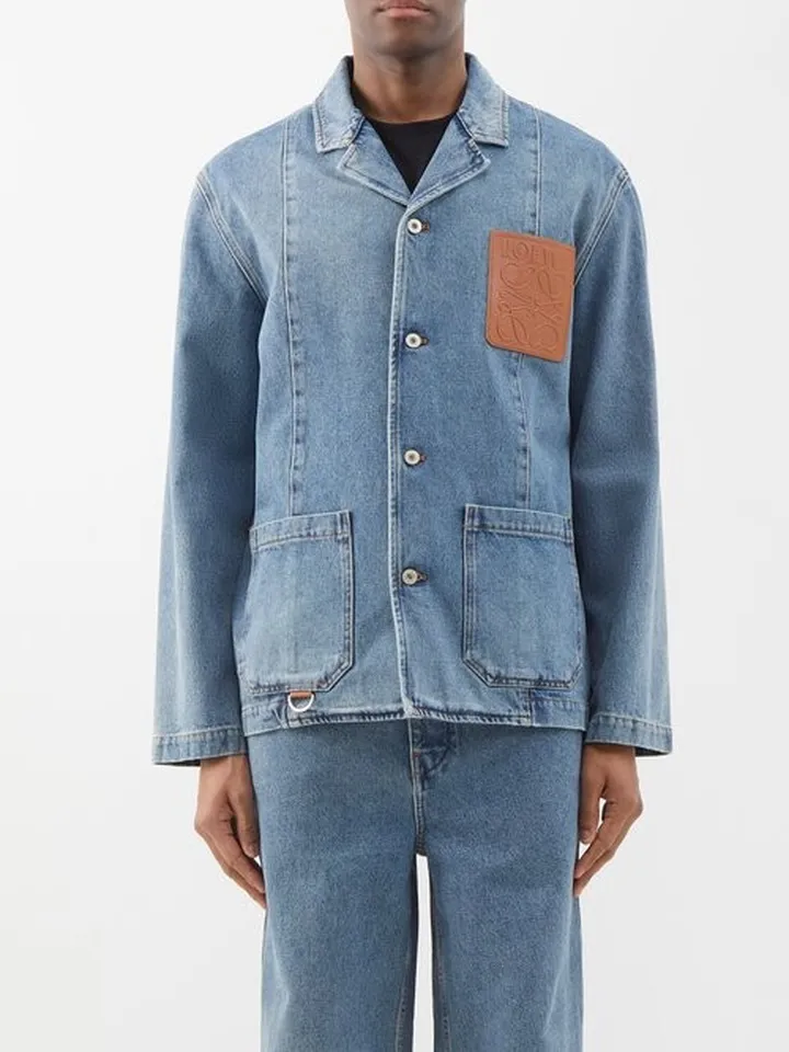 Anagram-patch Denim Workwear Jacket