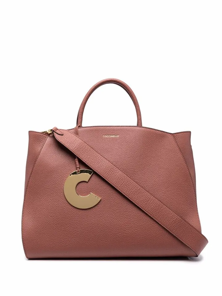 Concrete leather tote bag