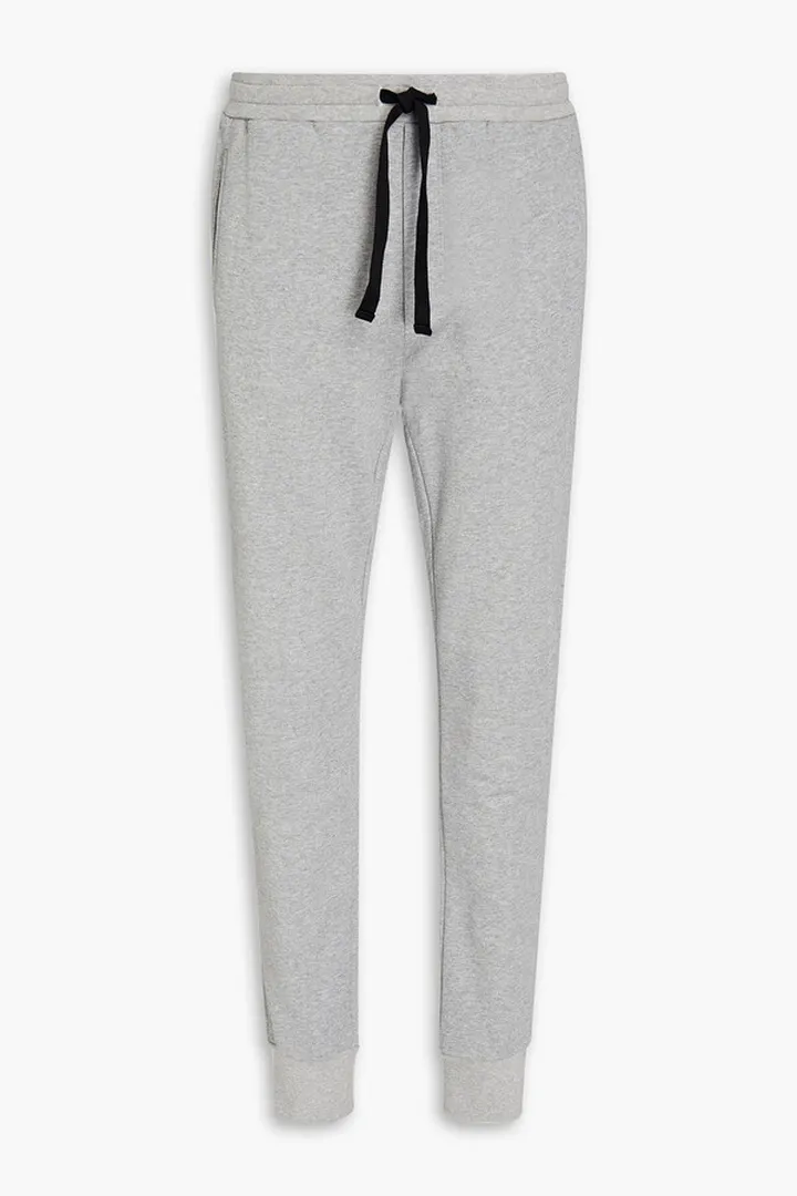 Mélange French cotton-terry sweatpants