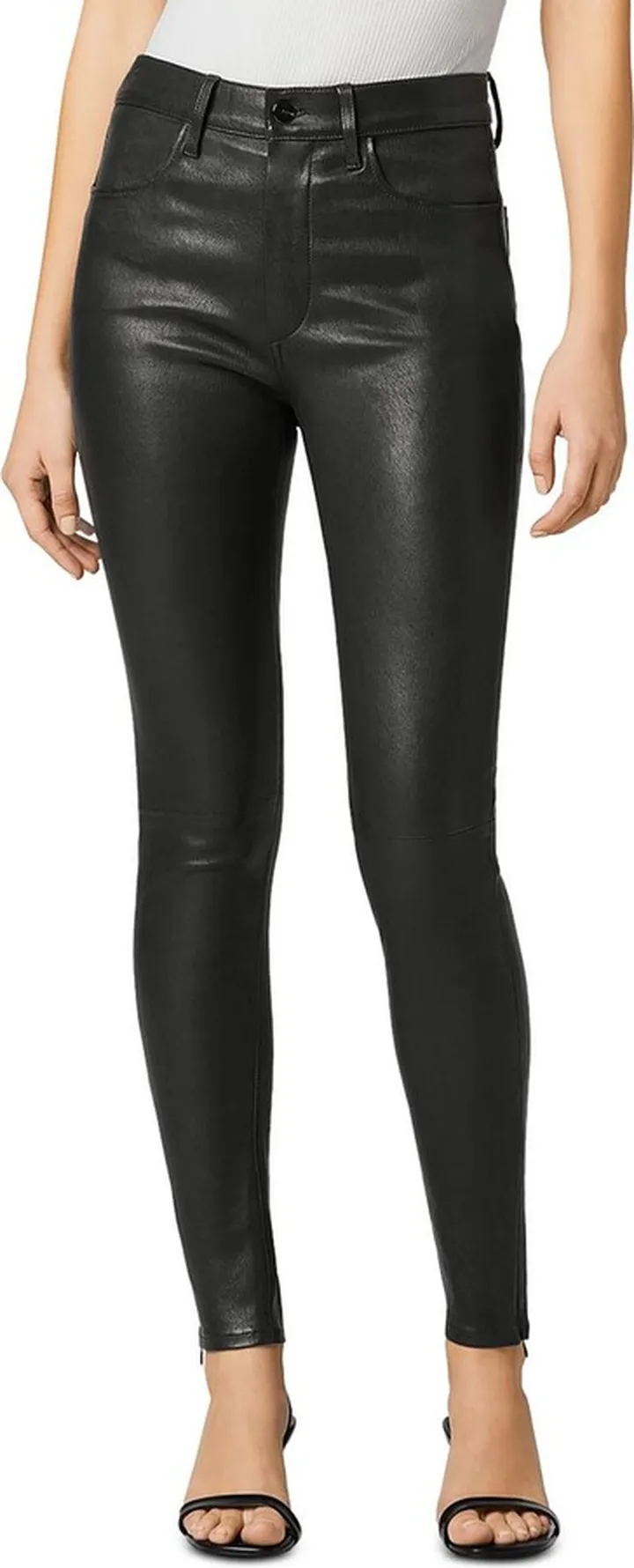 Charlie Womens Leather High Rise Ankle Pants