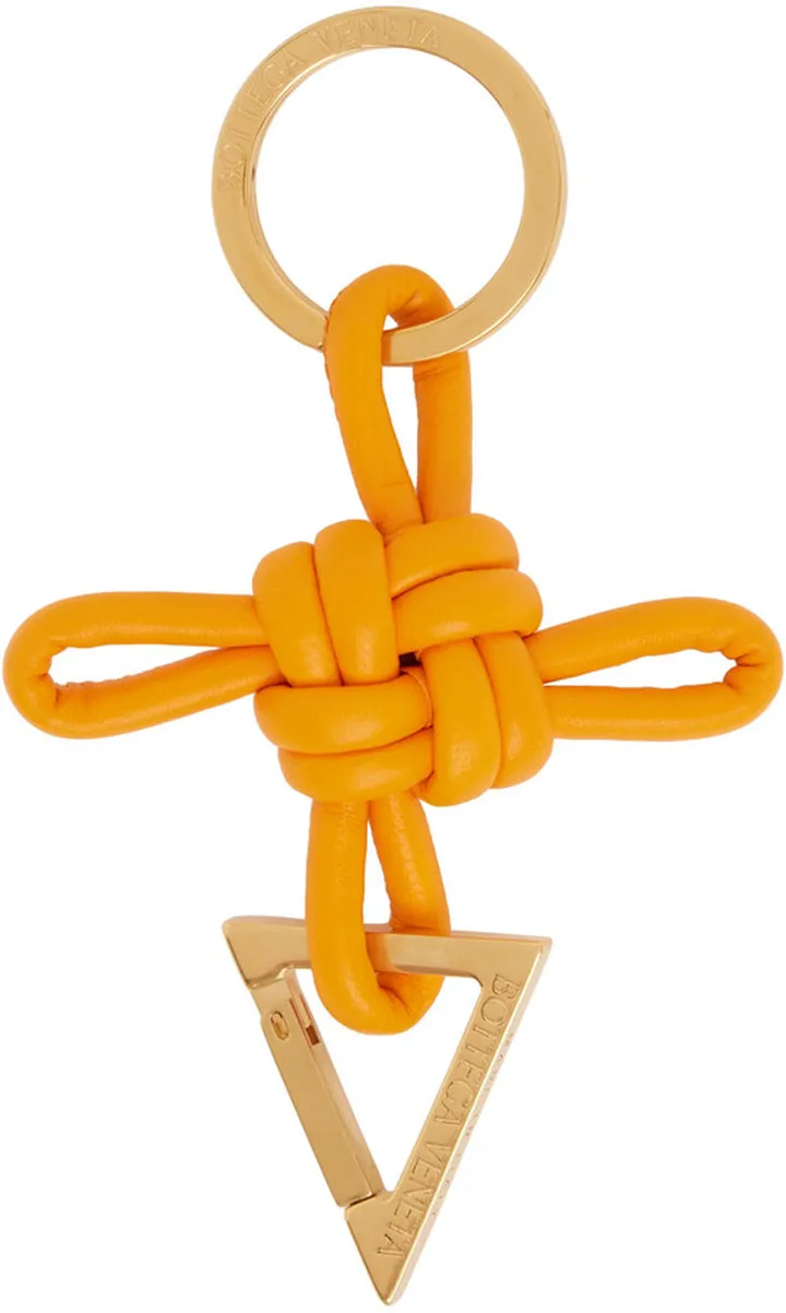 Bottega Veneta Orange Lambskin Keychain