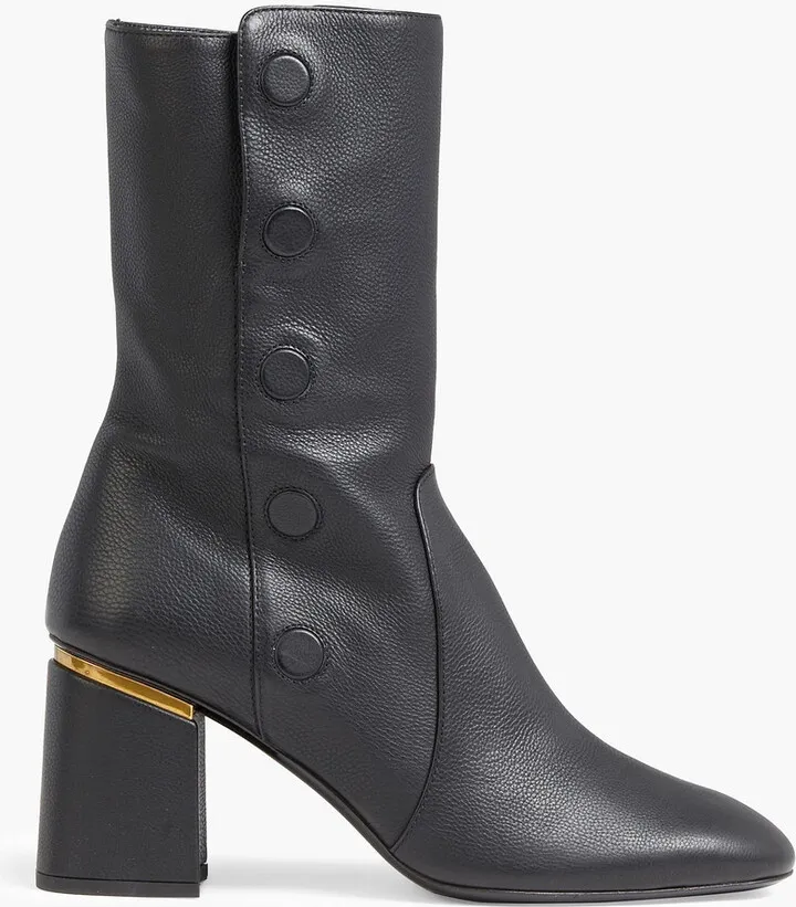 Pebbled-leather ankle boots