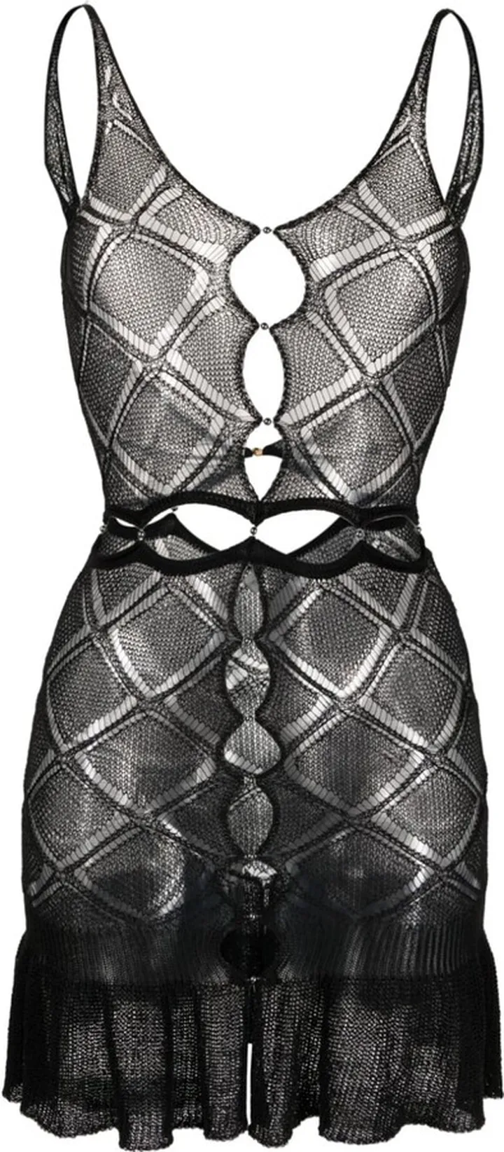 Sheer Cut-Out Mini Dress