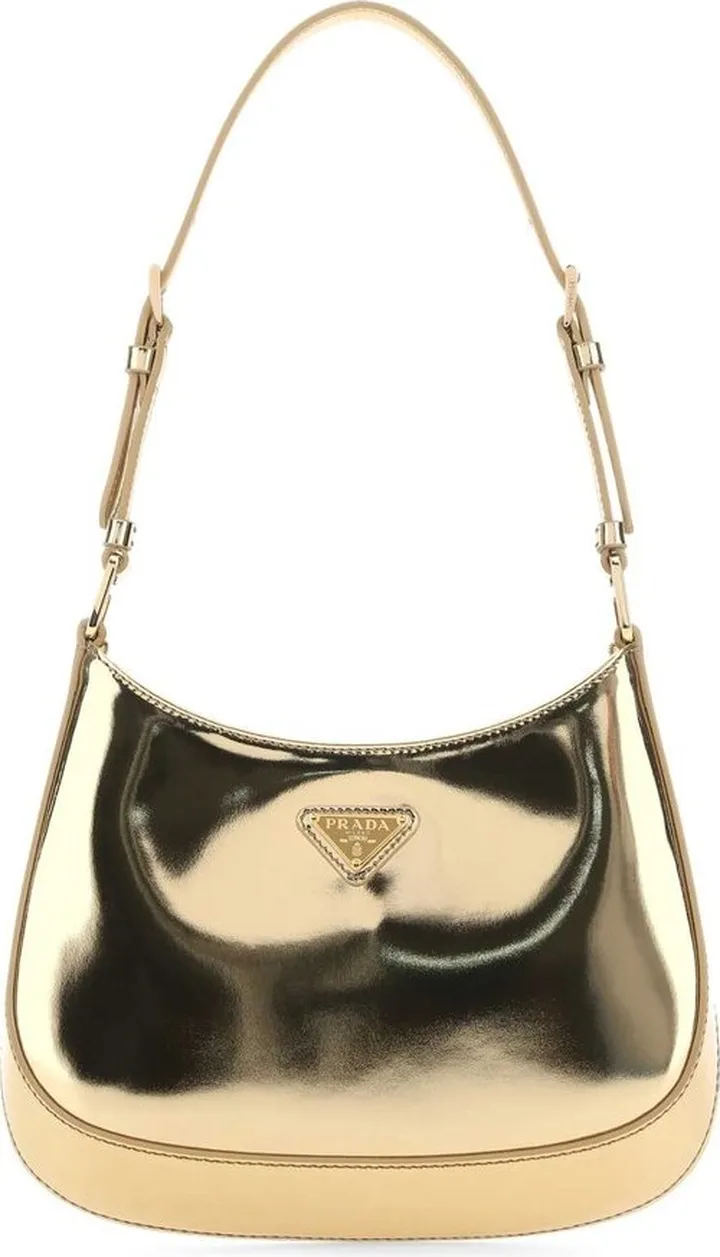 Prada Cleo Logo Plaque Shoulder Bag
