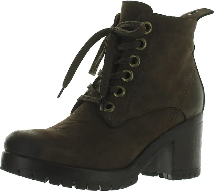 Felix Womens Leather Lugged Sole Combat & Lace-up Boots