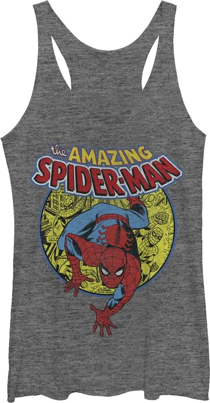 Women's Marvel Amazing Spider-Man Responsibility Racerback Tank Top - Gray Heather - Large