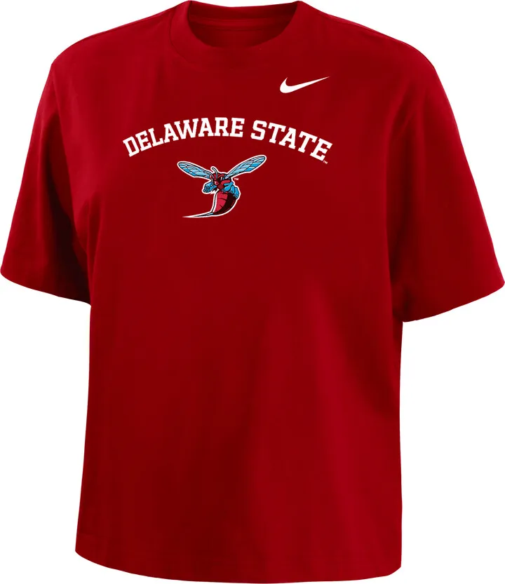Nike Women's College (Delaware State) Boxy T-Shirt in Red