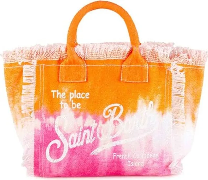 Orange And Fucsia Cotton Canvas Bag