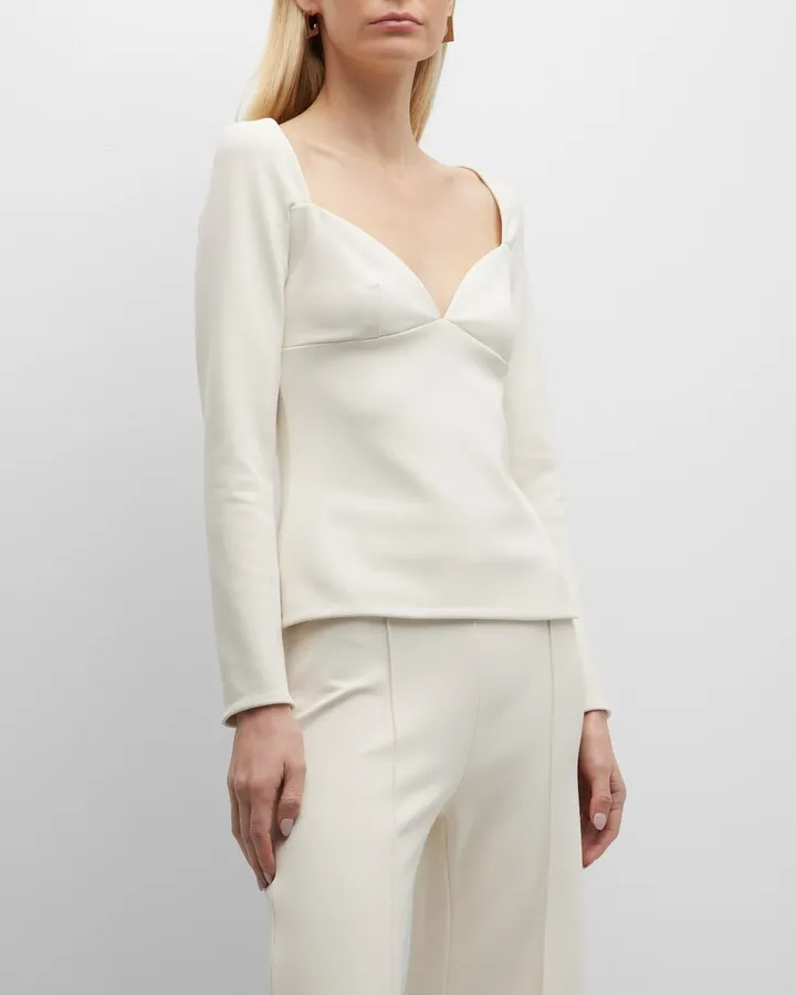 Sweetheart Long-Sleeve Scuba Top