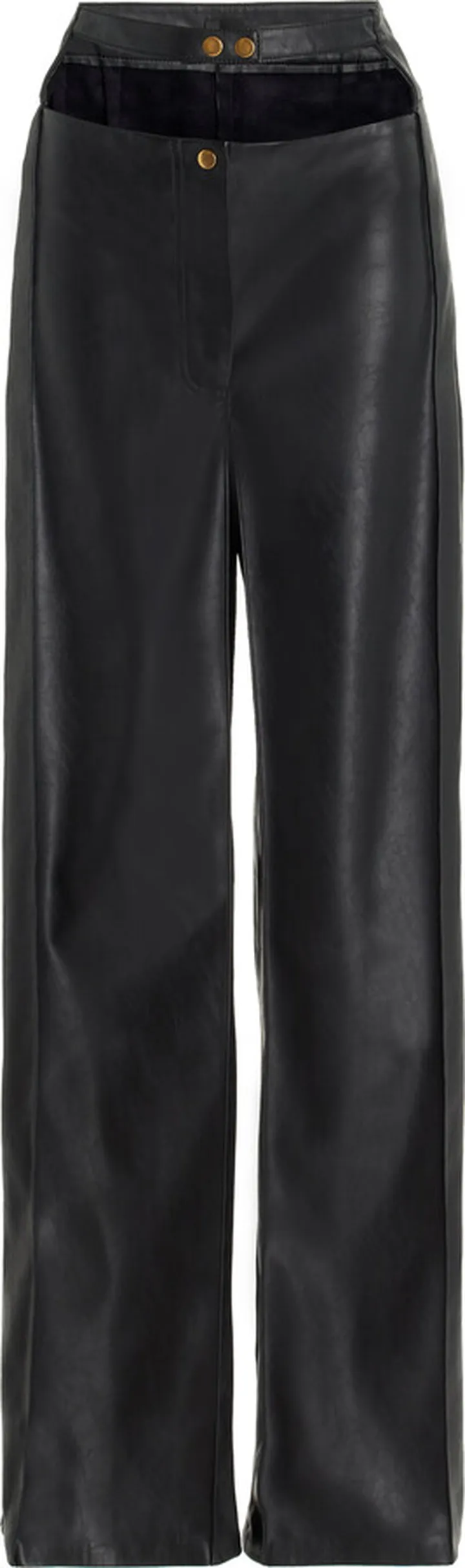 Women's High-Waisted Cutout Eco-Leather Pants
