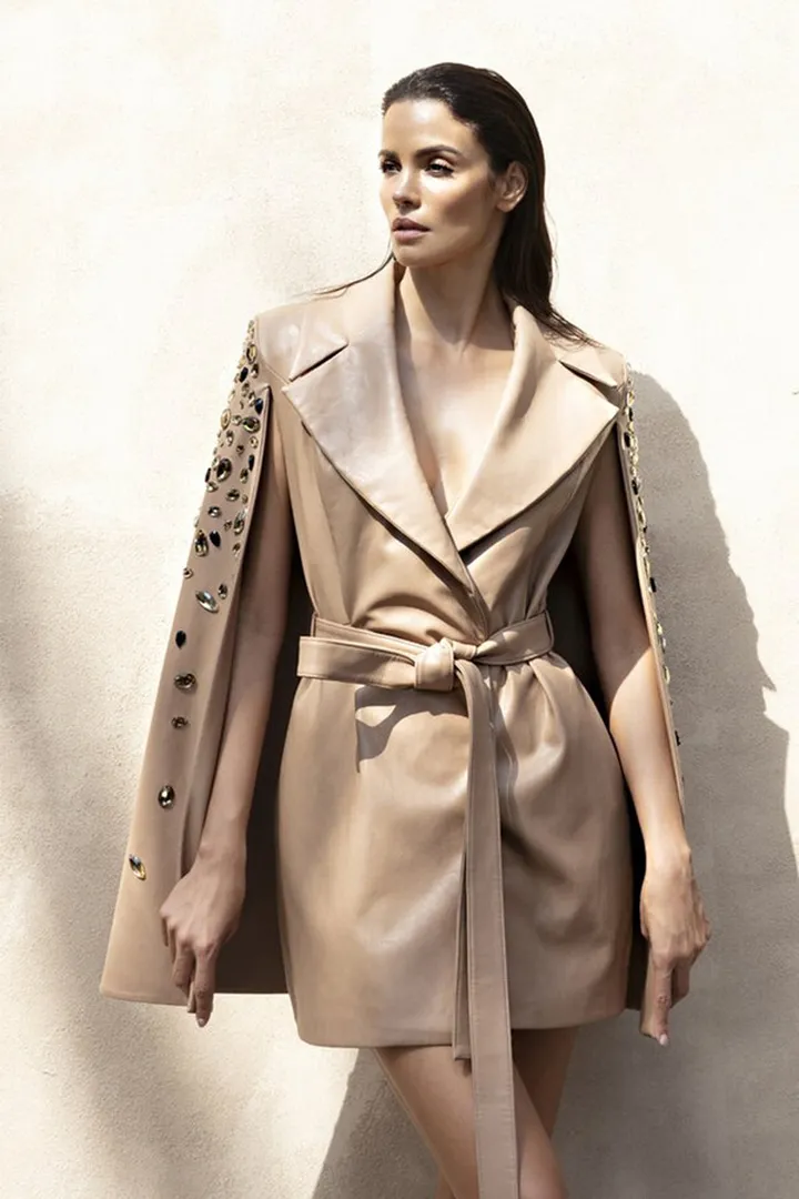 Embellished Cape Coat