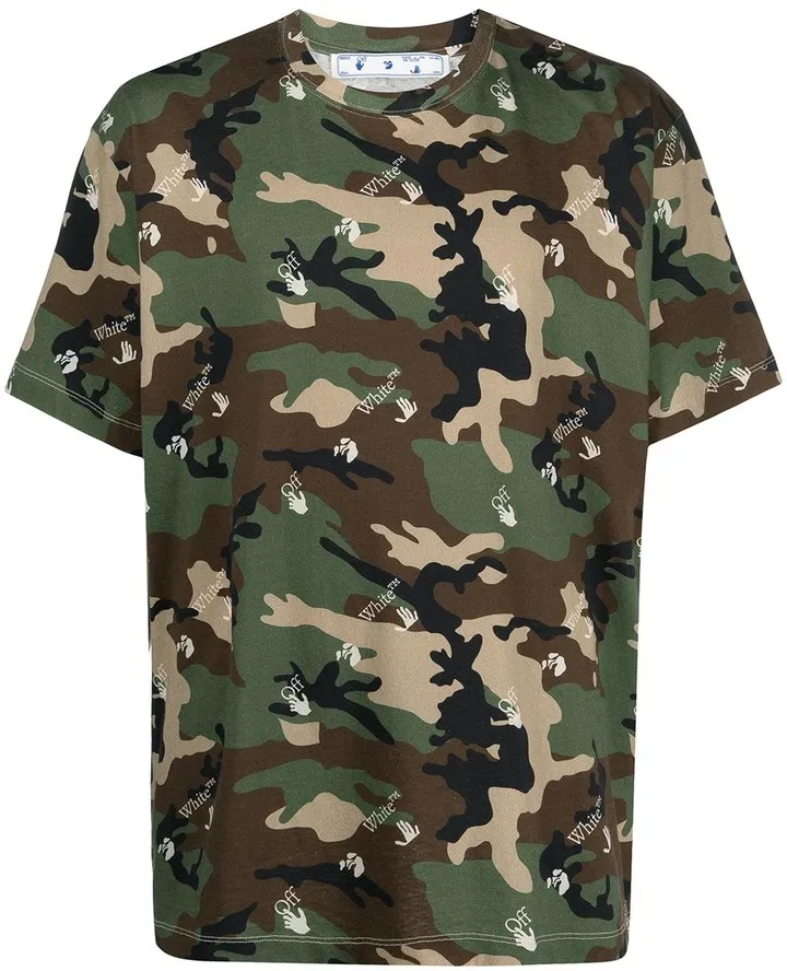 camouflage-print crew-neck T-shirt