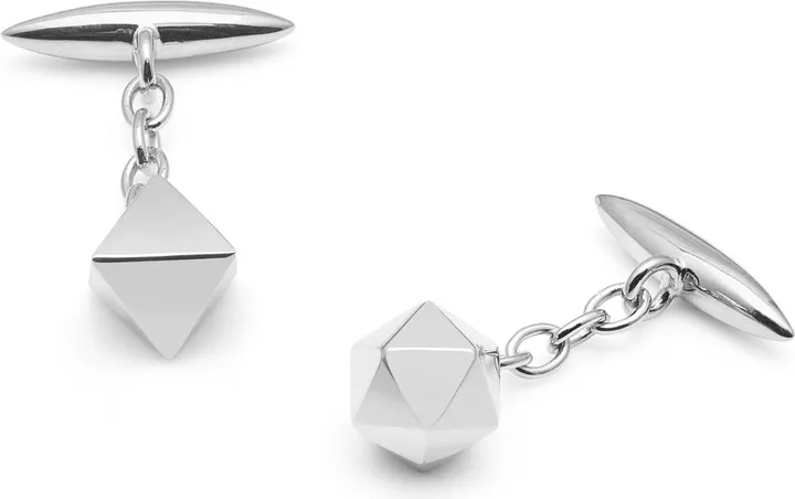 Myia Bonner - Mismatched Platonic Shape Recycled Silver Cufflinks