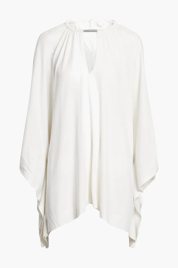 Bead-embellished cashmere and silk-blend top