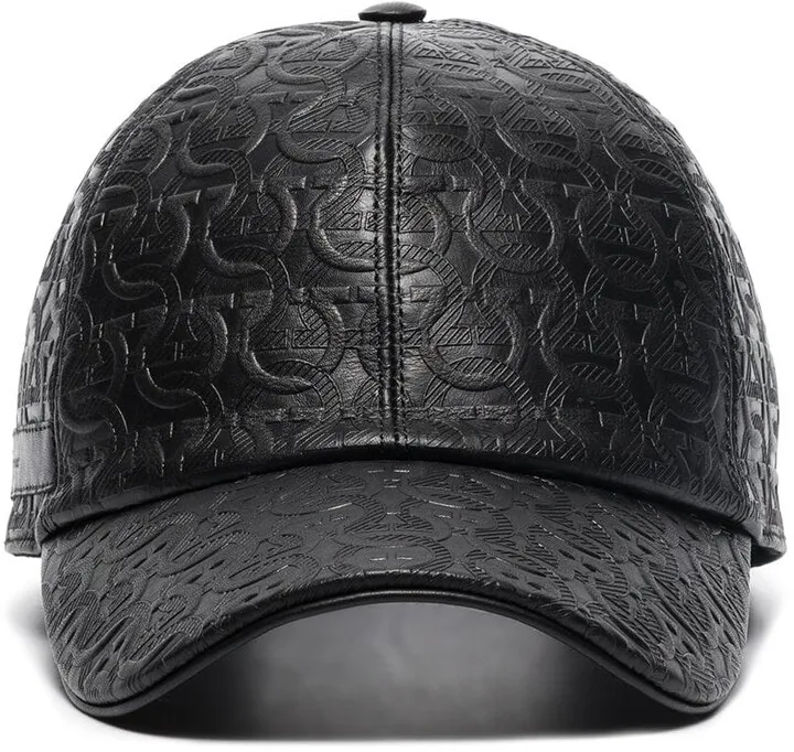 Gancini leather cap