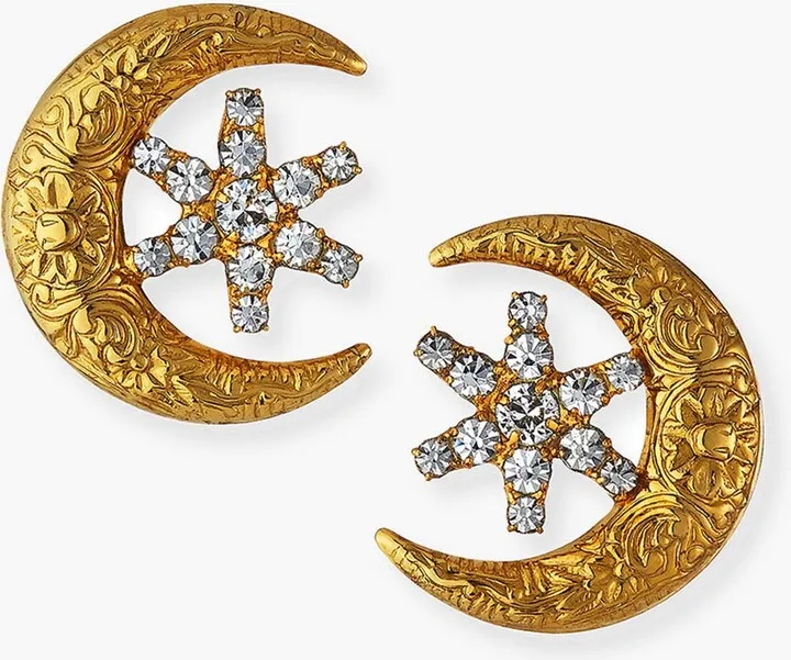Crystal Antique Gold Callisto Stud Earrings