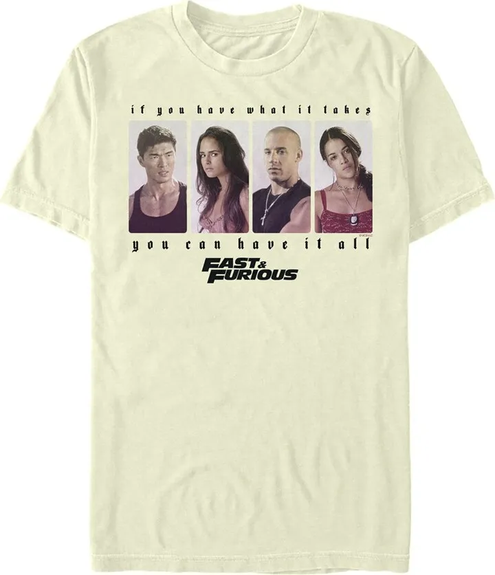 Men's Fast & Furious Favorite Character Box T-Shirt - Beige - Medium