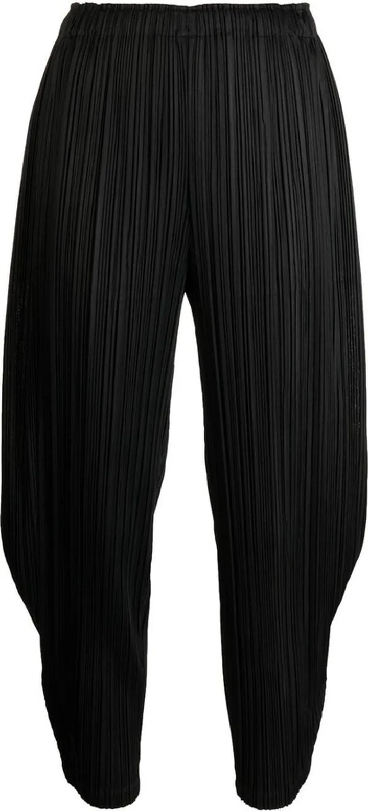 Plissé-Detail Cropped Trousers