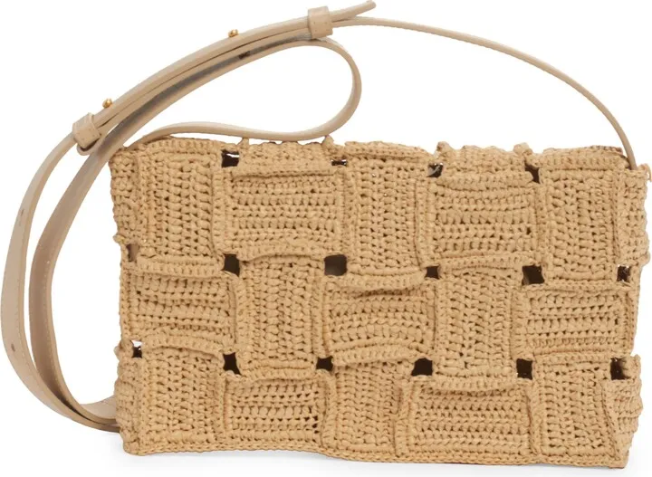 Cassette Crochet Raffia Shoulder Bag