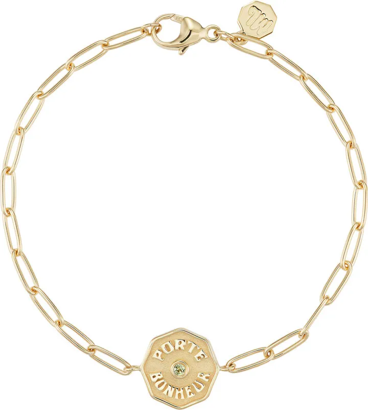 Women's Petite Porte Bonheur 14K Yellow Gold Peridot Bracelet