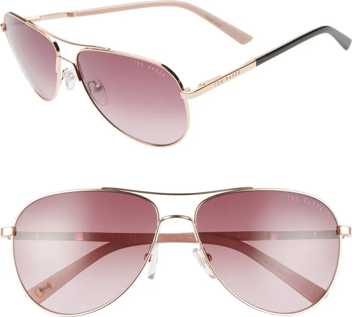 58mm Tinted Gradient Aviator Sunglasses
